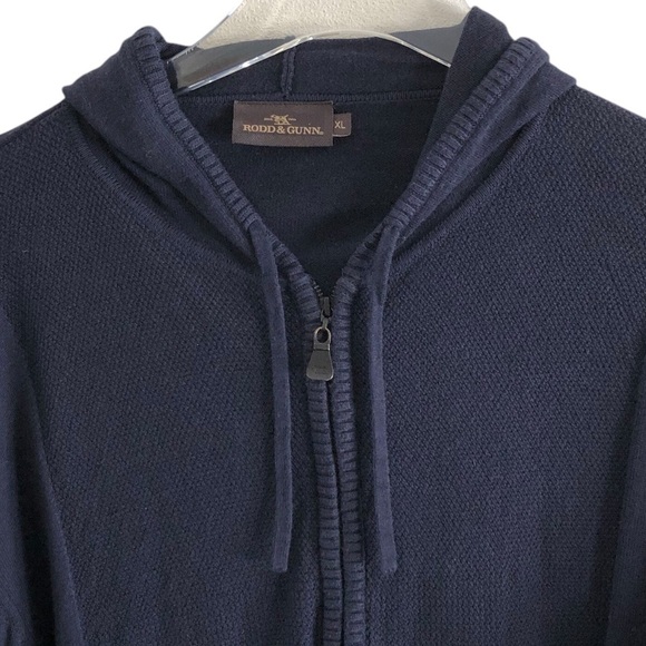 Rodd & Gunn Front Zip Sweater With Hood Navy Blue XL - Picture 2 of 11